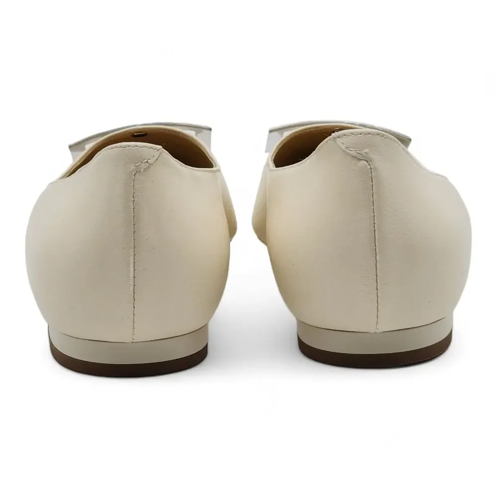Roger Vivier Gommettine Ball Leather Ballet Flats in Beige IT 40 US 10 $750 - Picture 5 of 8